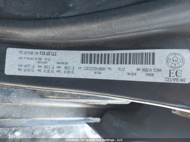 Chrysler 200 C 2016 1C3CCCCG7GN186989 Image 18