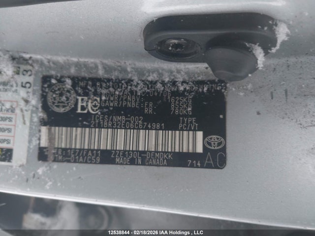Aukcja sprzedaży 2006 Toyota Corolla Ce/le/s, vin: 2T1BR32E06C674981, numer aukcji: 12538844