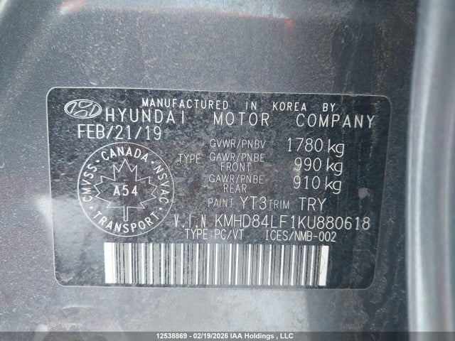 KMHD84LF1KU880618 Hyundai Elantra Preferred