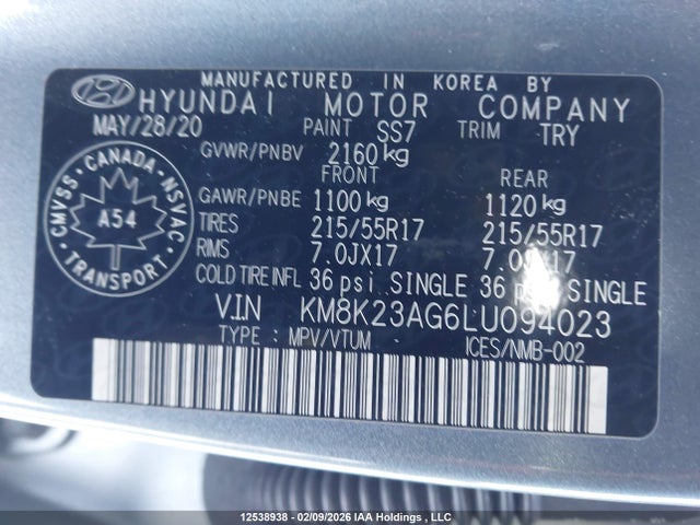 Hyundai Kona Sel 2020 KM8K23AG6LU094023 Image 17