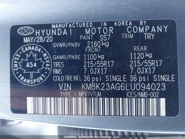 Hyundai Kona Sel 2020 KM8K23AG6LU094023 Image 9
