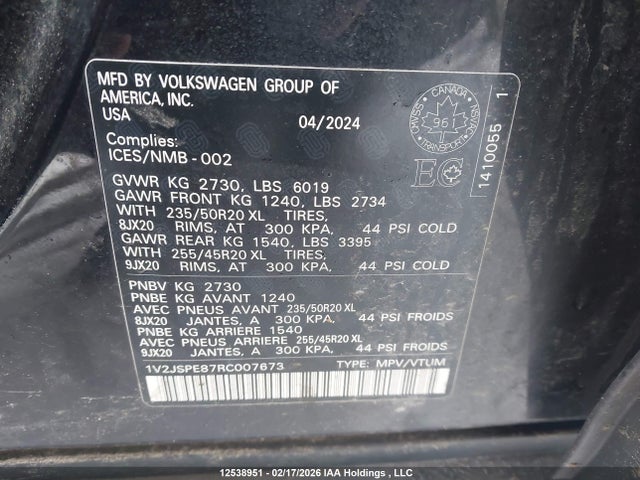 Продаж на аукціоні авто 2024 Volkswagen Id.4, vin: 1V2JSPE87RC007673, номер лоту: 12538951