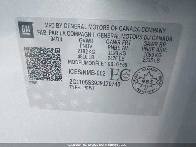 2G1105S39J9170740 Chevrolet IMPALA LT