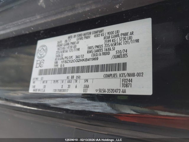 1FBZX2CG2HKB41969 Ford Transit