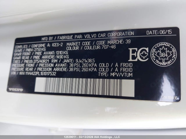 YV4A22PL1G1017532 Volvo Xc90 T6 Inscription
