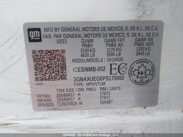 3GNAXUEG0PS170060 Chevrolet EQUINOX LT