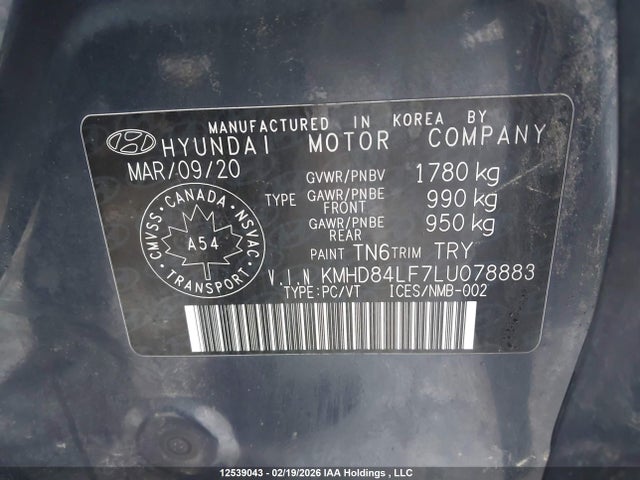 KMHD84LF7LU078883 Hyundai Elantra Preferred Auto Ivt