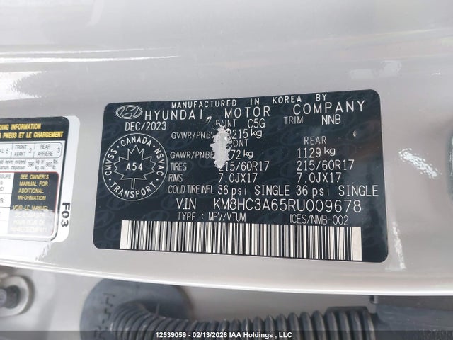 KM8HC3A65RU009678 Hyundai Kona