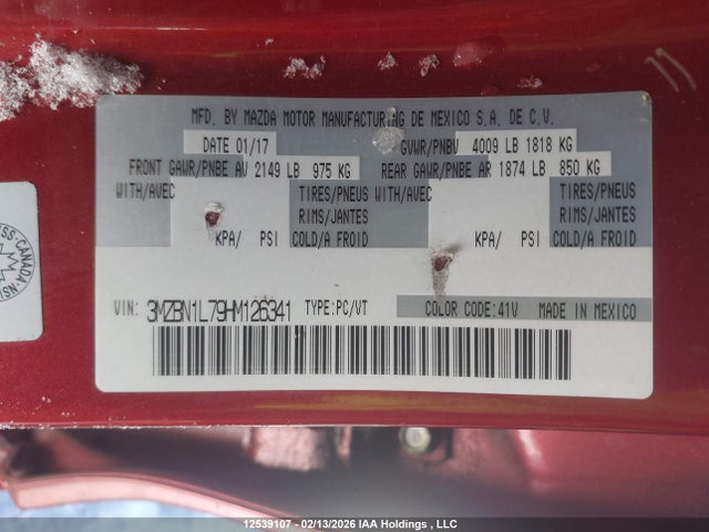 3MZBN1L79HM126341 Mazda MAZDA3