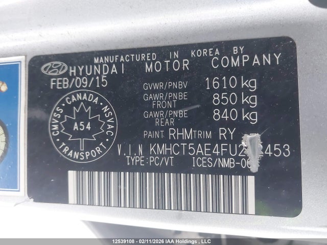 KMHCT5AE4FU222453 Hyundai ACCENT SE