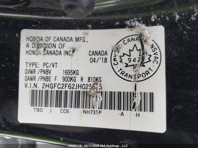 2HGFC2F62JH025635 Honda CIVIC SE