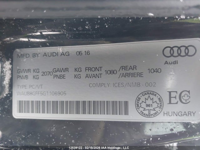 WAUB8GFF5G1106905 Audi A3 2.0t Komfort