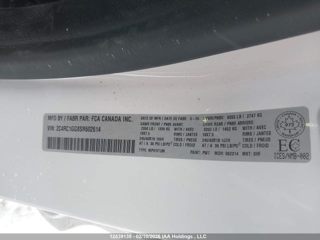 Chrysler Pacifica Limited 2025 2C4RC1GG8SR602614 Image 9