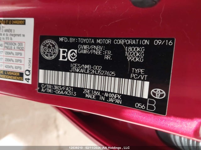 JTNKARJE2HJ527625 Toyota COROLLA IM