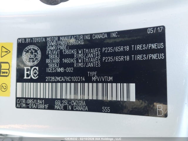 2T2BZMCA7HC100314 Lexus Rx 350/base/f Sport