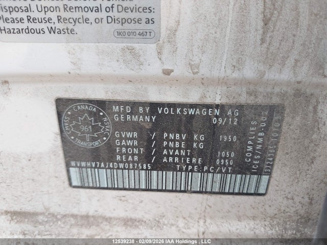 Aukcja sprzedaży 2013 Volkswagen Golf Gti 5-door/5-door Wolfsburg Edition, vin: WVWHV7AJ4DW087585, numer aukcji: 12539238