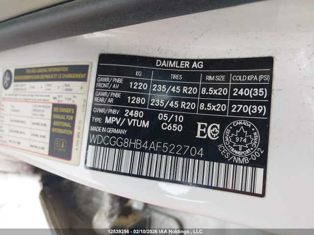 Продажа на аукционе авто 2010 Mercedes-benz Glk 350 4matic, vin: WDCGG8HB4AF522704, номер лота: 12539256