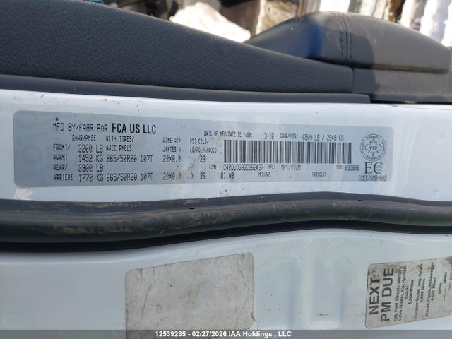 Продаж на аукціоні авто 2016 Dodge Durango Limited, vin: 1C4RDJDG3GC362437, номер лоту: 12539285
