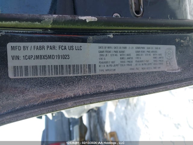 1C4PJMBX5MD191023 Jeep Cherokee Trailhawk