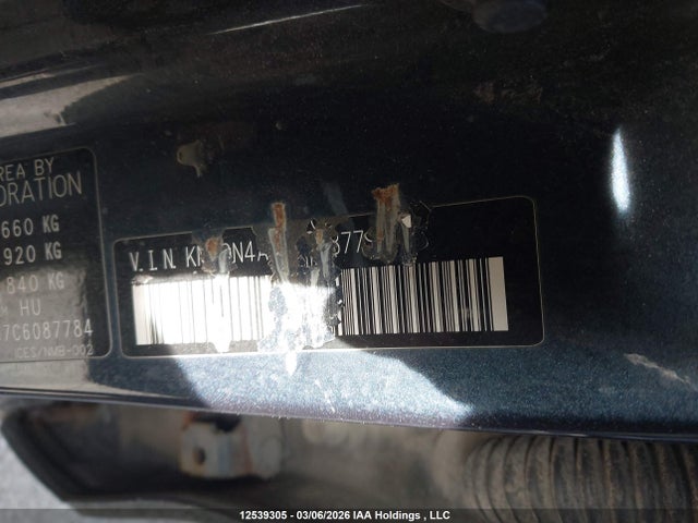 12539305 :رقم المزاد ، KNADN4A37C6087784 vin ، 2012 Kia Rio Ex/lx/sx مزاد بيع