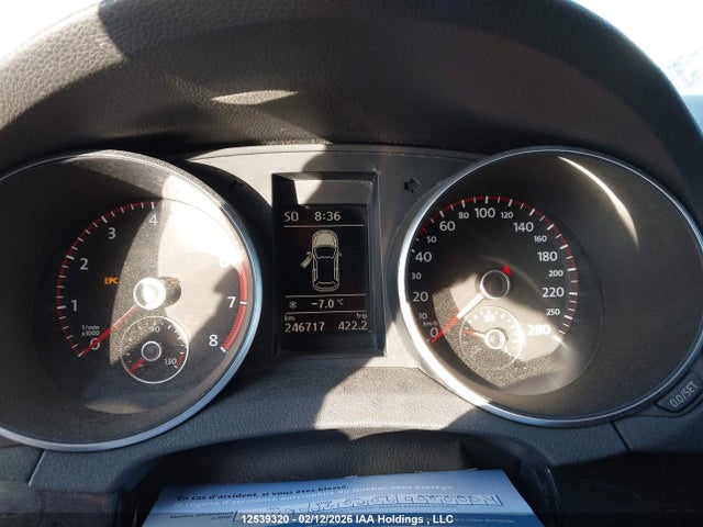 2012 Volkswagen Golf Gti მანქანა იყიდება აუქციონზე, vin: WVWGV7AJ6CW308291, აუქციონის ნომერი: 12539320