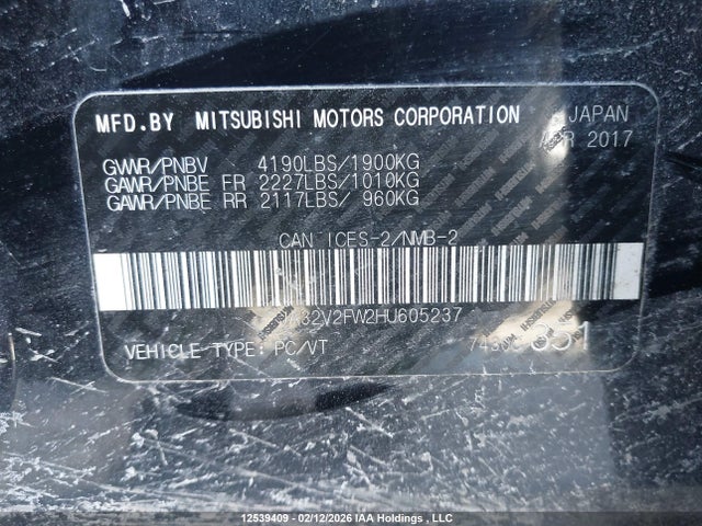 Mitsubishi Lancer Es/se/sel 2017 JA32V2FW2HU605237 Image 18