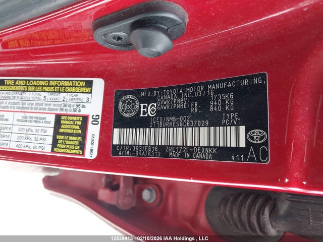2T1BURHE5GC637029 Toyota Corolla