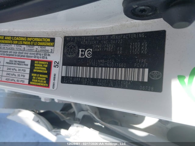 4T1B21HK1NU017660 Toyota Camry Xle/se