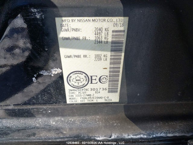 Nissan Leaf 2019 1N4AZ1CP7KC301736 Image 19