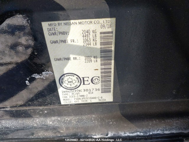 Nissan Leaf 2019 1N4AZ1CP7KC301736 Image 9