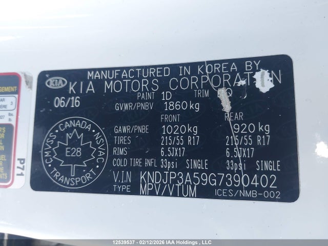 KNDJP3A59G7390402 KIA Soul Energy Edition/ex/ex+/ex+ Eco/sport Special Edition/sx/sx Luxury/urban Special Edition