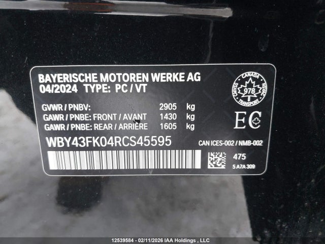 WBY43FK04RCS45595 BMW I5 M60 Xdrive