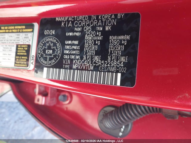 Продаж на аукціоні авто 2024 Kia Ev6 Land W/gt-line Pkg 1/land W/gt-line Pkg 2, vin: KNDC4DLC5R5229854, номер лоту: 12539588