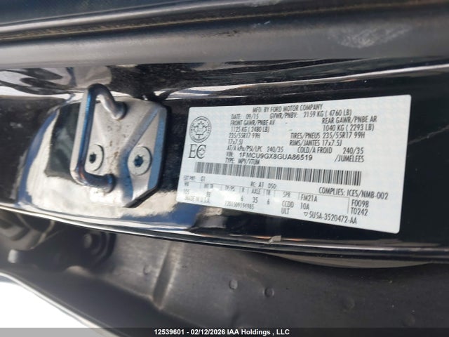 1FMCU9GX8GUA86519 Ford ESCAPE SE