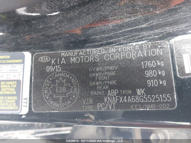 KNAFX4A68G5525155 KIA Forte