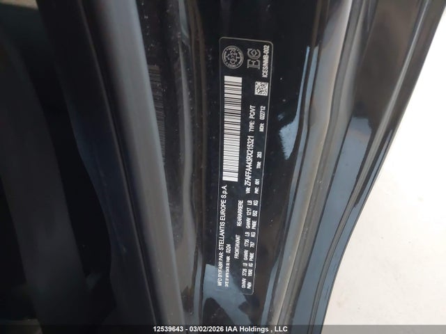 12539643 :رقم المزاد ، ZFAFFAA43RX215321 vin ، 2024 Fiat 500 E Red مزاد بيع