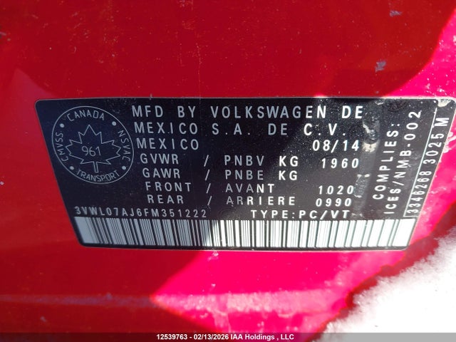 3VWL07AJ6FM351222 Volkswagen JETTA SEL