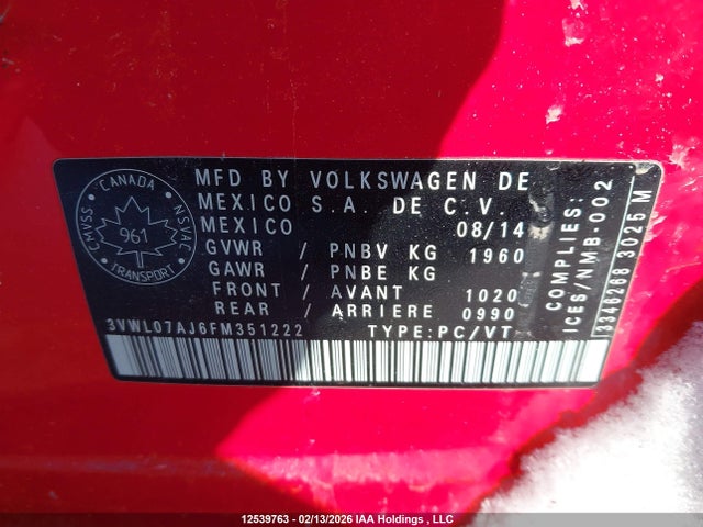 3VWL07AJ6FM351222 Volkswagen JETTA SEL