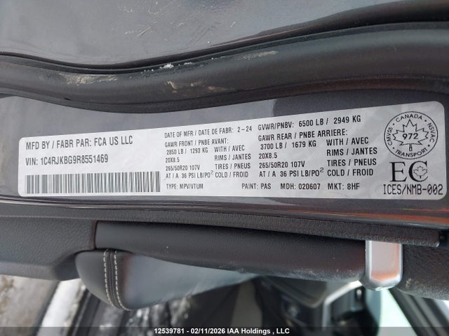 1C4RJKBG9R8551469 Jeep Grand Cherokee L Limited