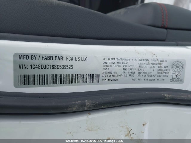 1C4SDJCT8SC539525 Dodge Durango R/t