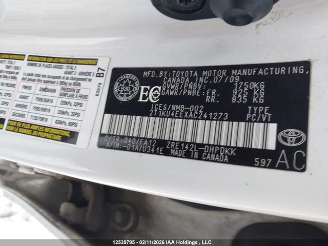 12539795 :رقم المزاد ، 2T1KU4EEXAC241273 vin ، 2010 Toyota Matrix Wagon مزاد بيع