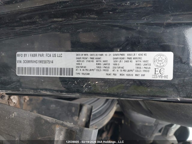 3C6MRVHG1ME587514 RAM Promaster 3500 High Roof 159 In. Wb