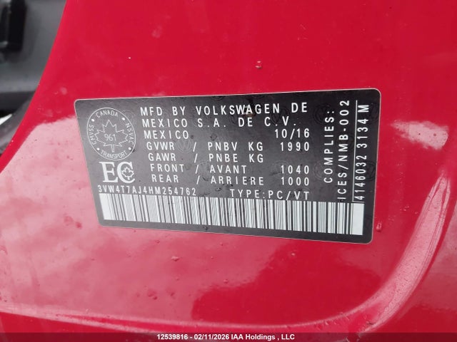 3VW4T7AJ4HM254762 Volkswagen Jetta