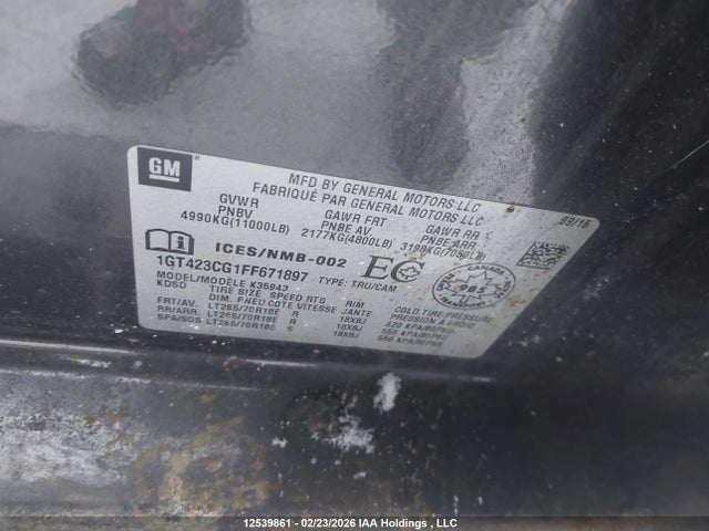 1GT423CG1FF671897 GMC Sierra 3500hd Slt