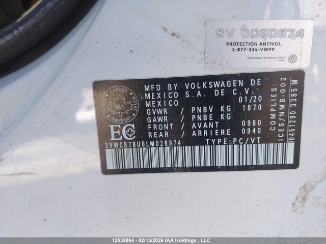 3VWCB7BU8LM026974 Volkswagen Jetta Comfortline