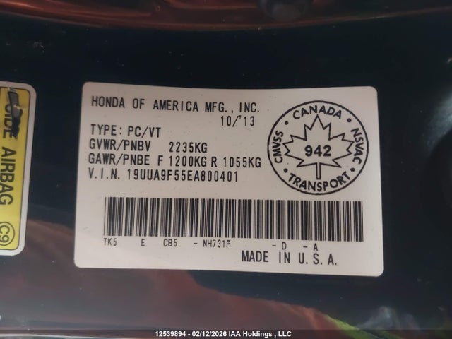 Acura TL 2014 19UUA9F55EA800401 Image 9