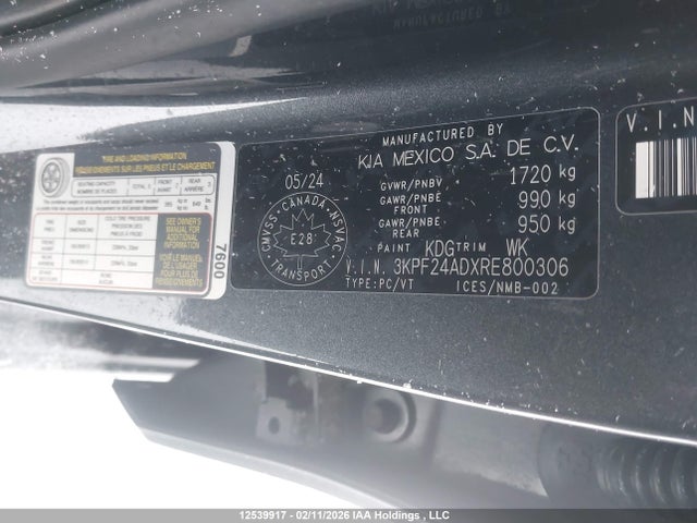 3KPF24ADXRE800306 KIA Forte Lx/lxs