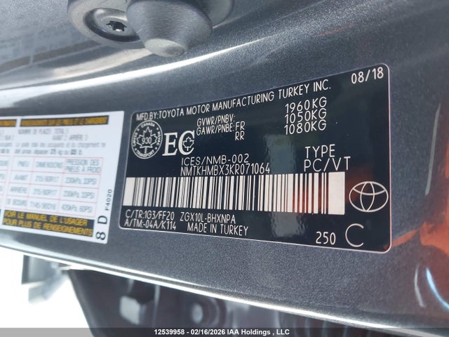 Toyota C-HR XLE 2019 NMTKHMBX3KR071064 Image 18