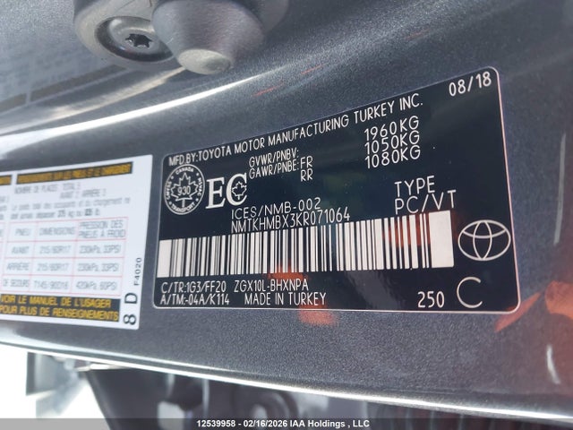 Toyota C-HR XLE 2019 NMTKHMBX3KR071064 Image 9