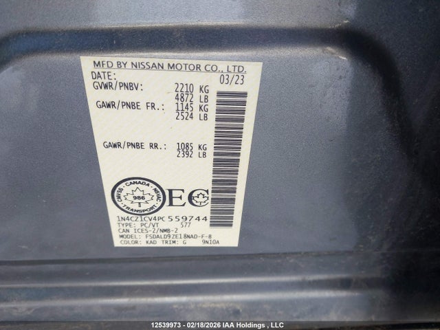 1N4CZ1CV4PC559744 Nissan Leaf